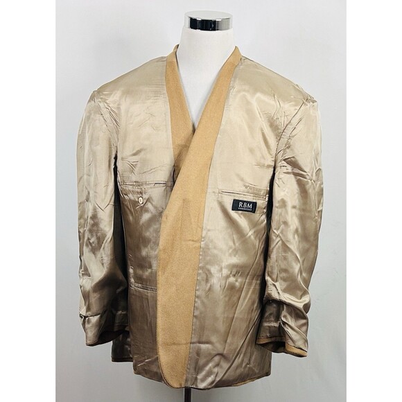 RBM 48R Sport Coat Wool Camel Blend Beige Two Button Lined Vented - Picture 7 of 8